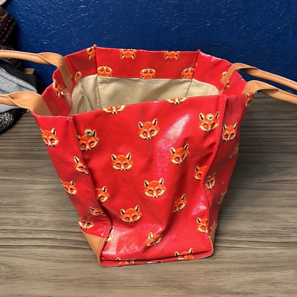 TORY BURCH ELLA COATED CANVAS FOX PRINT TOTE BAG - Picture 12 of 17